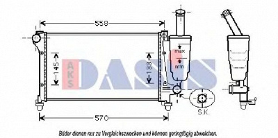 AKS DASIS 080064n -  Радиатор, охлаждение двигателя